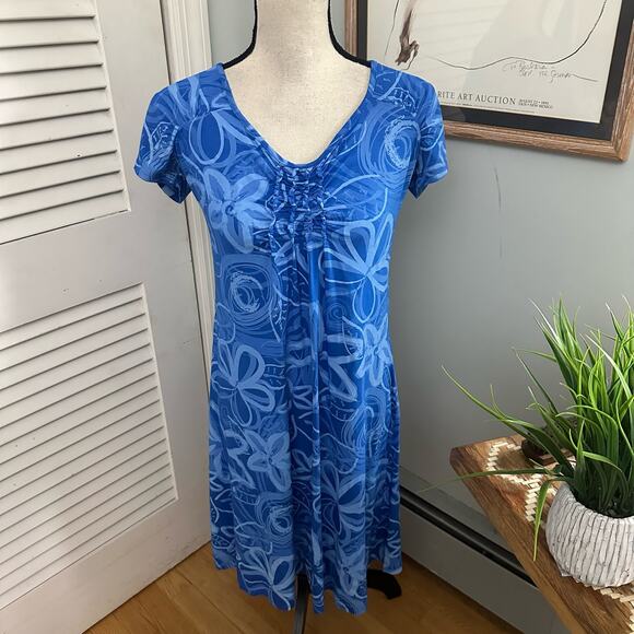 fresh produce Dresses & Skirts - FRESH PRODUCE Womens Dress Small Blue Midi Stretch Knit Summer Beach Resort